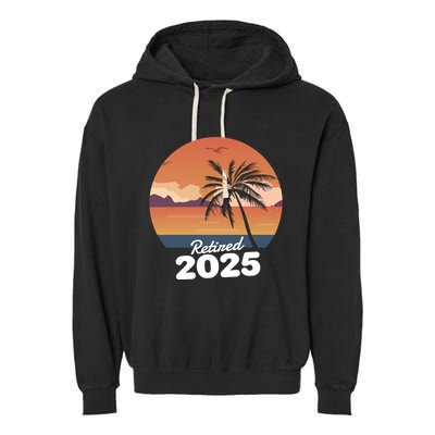 Retired 2025 Beach Palm Tree Summer Vibes Garment-Dyed Fleece Hoodie