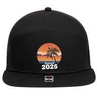 Retired 2025 Beach Palm Tree Summer Vibes 7 Panel Mesh Trucker Snapback Hat