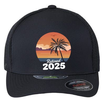 Retired 2025 Beach Palm Tree Summer Vibes Flexfit Unipanel Trucker Cap