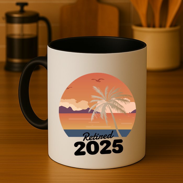 Retired 2025 Beach Palm Tree Summer Vibes Mug