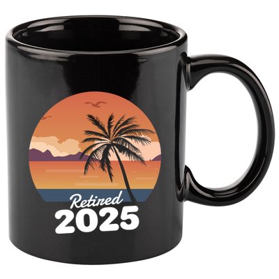 Retired 2025 Beach Palm Tree Summer Vibes 11oz C Handle Ceramic Mug