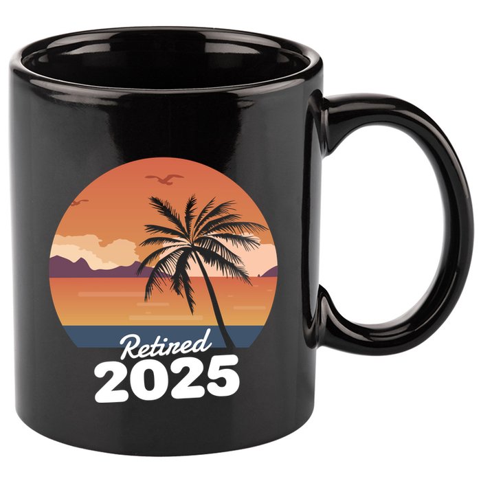 Retired 2025 Beach Palm Tree Summer Vibes 11oz C Handle Ceramic Mug