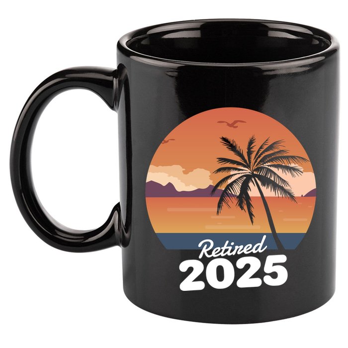 Retired 2025 Beach Palm Tree Summer Vibes 11oz C Handle Ceramic Mug