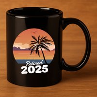 Retired 2025 Beach Palm Tree Summer Vibes 11oz C Handle Ceramic Mug