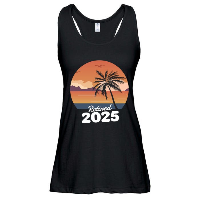 Retired 2025 Beach Palm Tree Summer Vibes Ladies Essential Flowy Tank