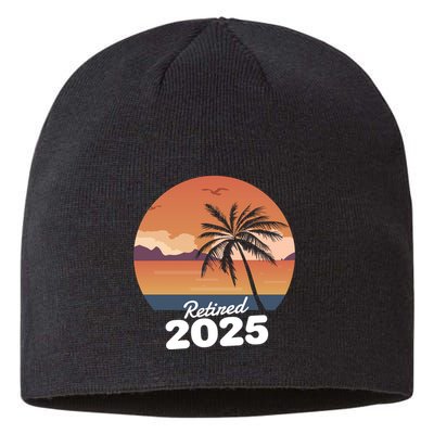 Retired 2025 Beach Palm Tree Summer Vibes Sustainable Beanie