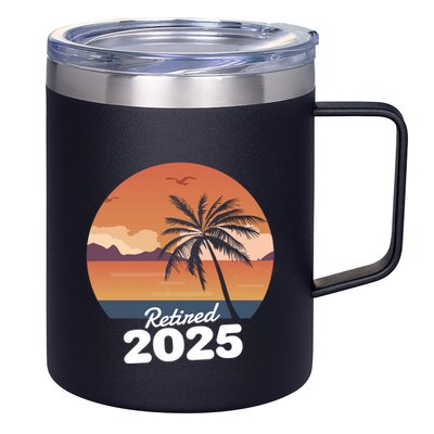 Retired 2025 Beach Palm Tree Summer Vibes 12oz Stainless Steel Coffee Mug