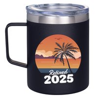 Retired 2025 Beach Palm Tree Summer Vibes 12oz Stainless Steel Coffee Mug