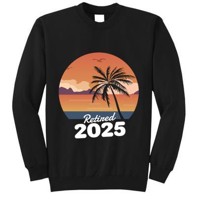 Retired 2025 Beach Palm Tree Summer Vibes Tall Sweatshirt