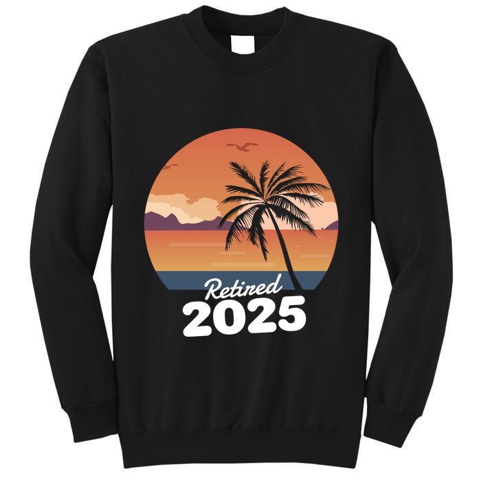 Retired 2025 Beach Palm Tree Summer Vibes Tall Sweatshirt