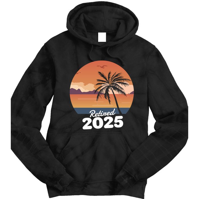 Retired 2025 Beach Palm Tree Summer Vibes Tie Dye Hoodie