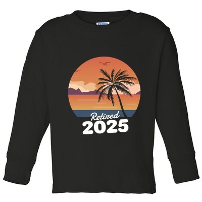 Retired 2025 Beach Palm Tree Summer Vibes Toddler Long Sleeve Shirt