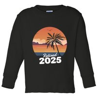 Retired 2025 Beach Palm Tree Summer Vibes Toddler Long Sleeve Shirt