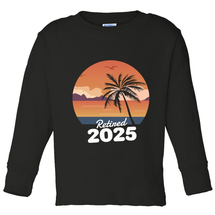 Retired 2025 Beach Palm Tree Summer Vibes Toddler Long Sleeve Shirt