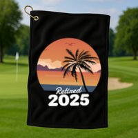 Retired 2025 Beach Palm Tree Summer Vibes Golf Towel