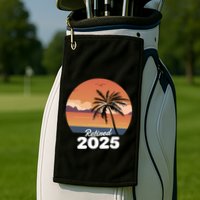 Retired 2025 Beach Palm Tree Summer Vibes Golf Towel