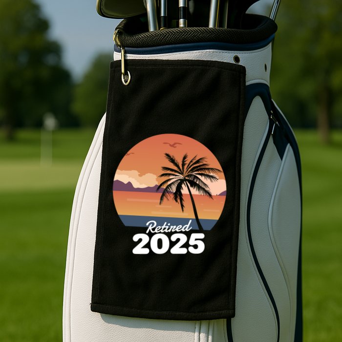 Retired 2025 Beach Palm Tree Summer Vibes Golf Towel