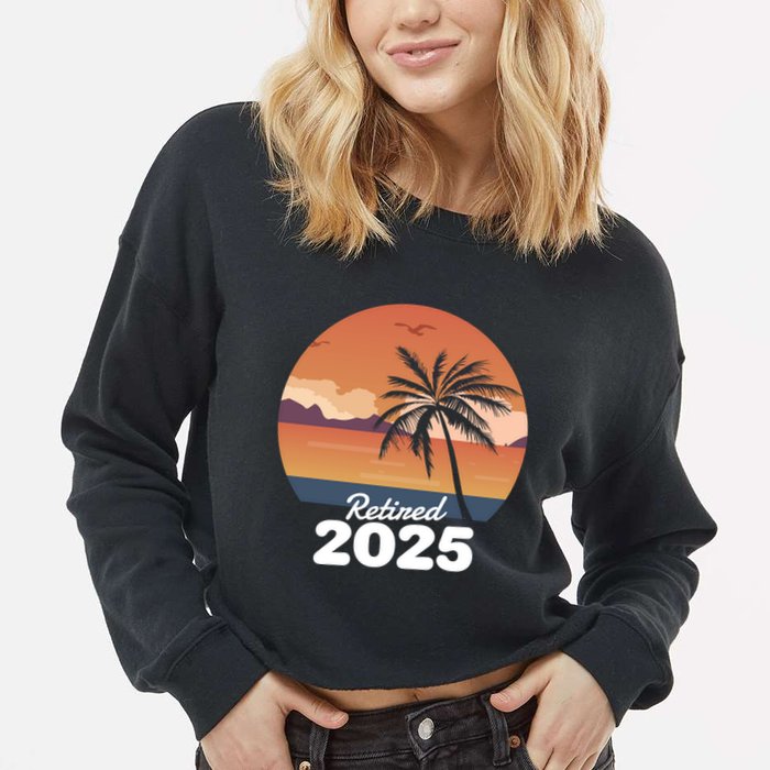 Retired 2025 Beach Palm Tree Summer Vibes Cropped Pullover Crew