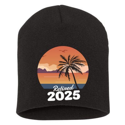 Retired 2025 Beach Palm Tree Summer Vibes Short Acrylic Beanie