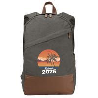 Retired 2025 Beach Palm Tree Summer Vibes Cotton Canvas Backpack
