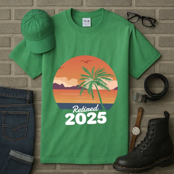 Retired 2025 Beach Palm Tree Summer Vibes Tall T-Shirt
