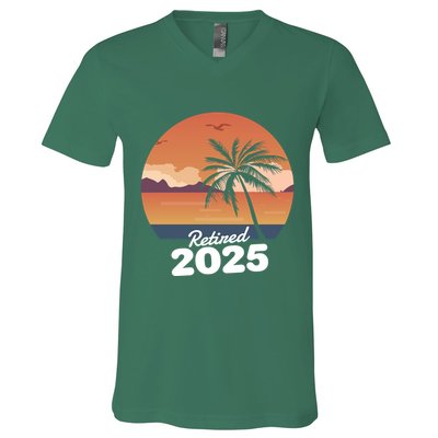 Retired 2025 Beach Palm Tree Summer Vibes V-Neck T-Shirt