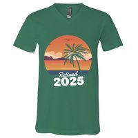 Retired 2025 Beach Palm Tree Summer Vibes V-Neck T-Shirt