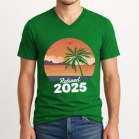 Retired 2025 Beach Palm Tree Summer Vibes V-Neck T-Shirt