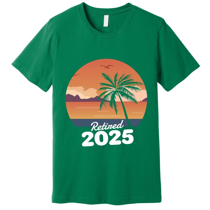 Retired 2025 Beach Palm Tree Summer Vibes Premium T-Shirt