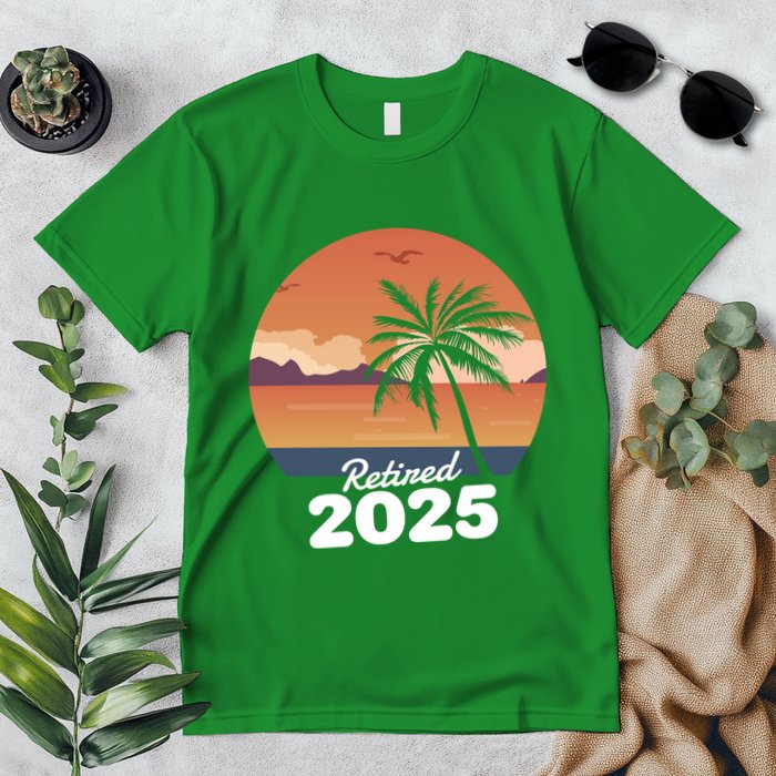 Retired 2025 Beach Palm Tree Summer Vibes Premium T-Shirt