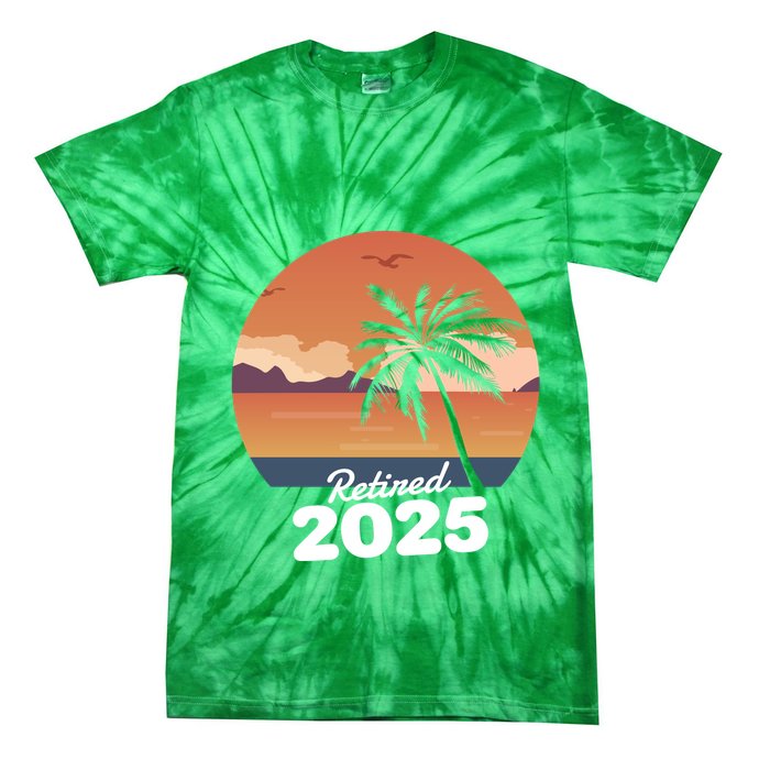 Retired 2025 Beach Palm Tree Summer Vibes Tie-Dye T-Shirt