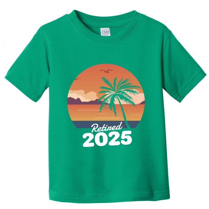 Retired 2025 Beach Palm Tree Summer Vibes Toddler T-Shirt
