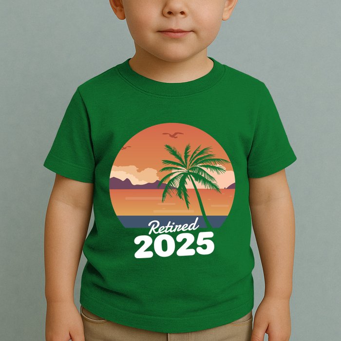 Retired 2025 Beach Palm Tree Summer Vibes Toddler T-Shirt