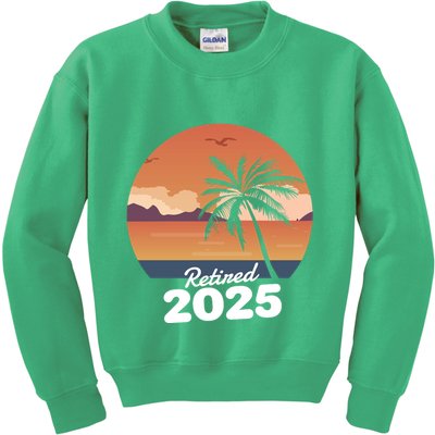Retired 2025 Beach Palm Tree Summer Vibes Kids Sweatshirt