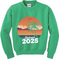 Retired 2025 Beach Palm Tree Summer Vibes Kids Sweatshirt
