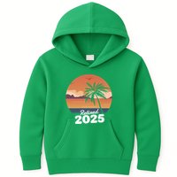 Retired 2025 Beach Palm Tree Summer Vibes Kids Hoodie