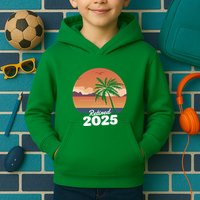 Retired 2025 Beach Palm Tree Summer Vibes Kids Hoodie