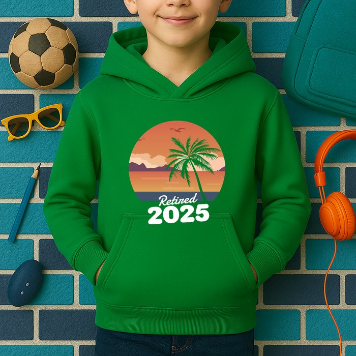 Retired 2025 Beach Palm Tree Summer Vibes Kids Hoodie
