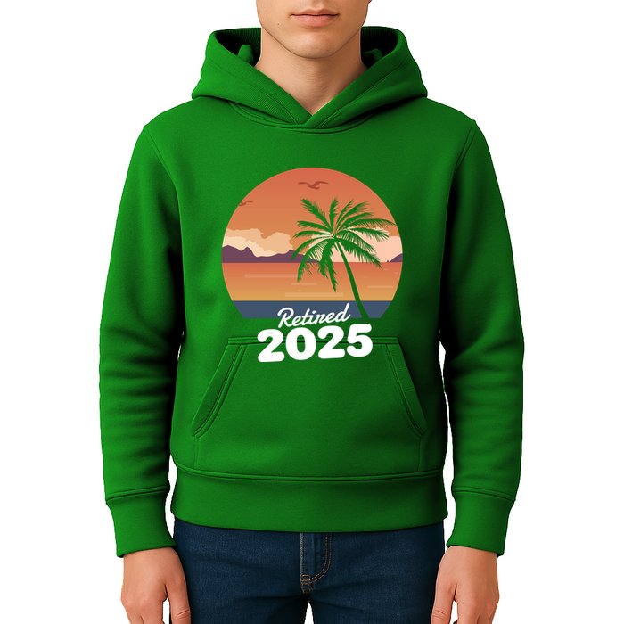 Retired 2025 Beach Palm Tree Summer Vibes Kids Hoodie