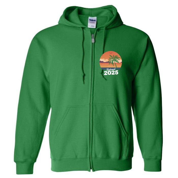 Retired 2025 Beach Palm Tree Summer Vibes Full Zip Hoodie