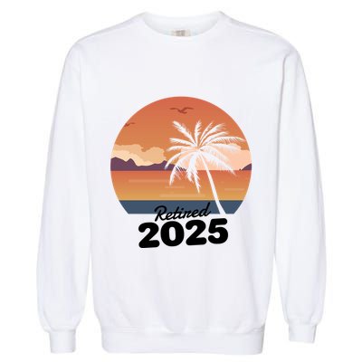 Retired 2025 Beach Palm Tree Summer Vibes Garment-Dyed Sweatshirt
