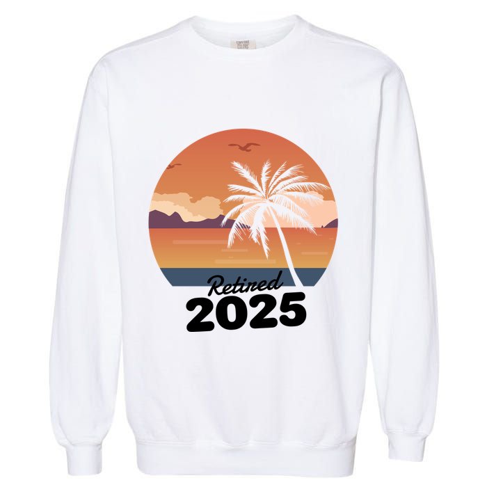 Retired 2025 Beach Palm Tree Summer Vibes Garment-Dyed Sweatshirt