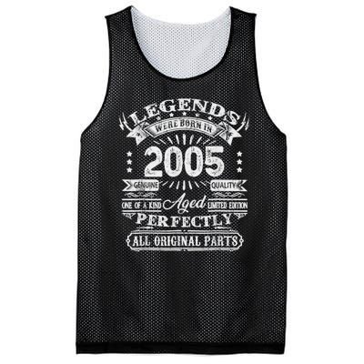 Retro 2005 Birthday 19th Bday Vintage 19 Year Old Mesh Reversible Basketball Jersey Tank