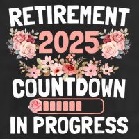 Retirement 2025 Countdown In Progress Funny Flower Knit Cap Winter Beanie