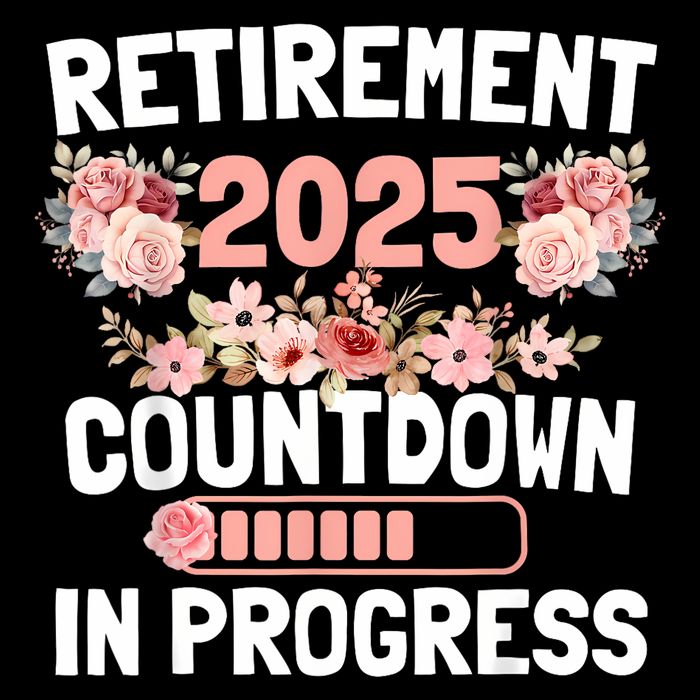 Retirement 2025 Countdown In Progress Funny Flower Drawstring Bag