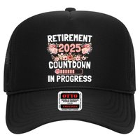 Retirement 2025 Countdown In Progress Funny Flower Trucker Hat
