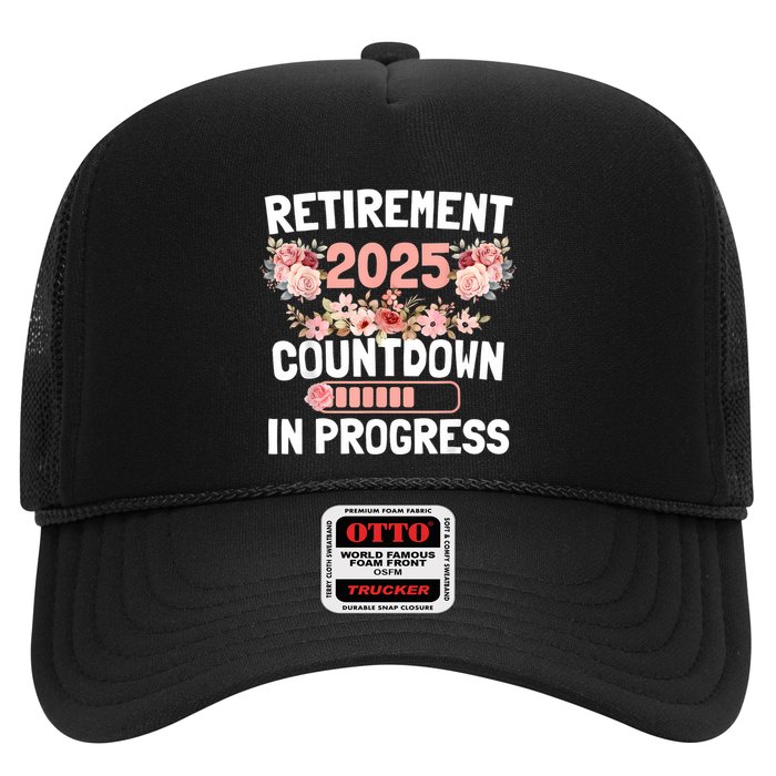 Retirement 2025 Countdown In Progress Funny Flower Trucker Hat