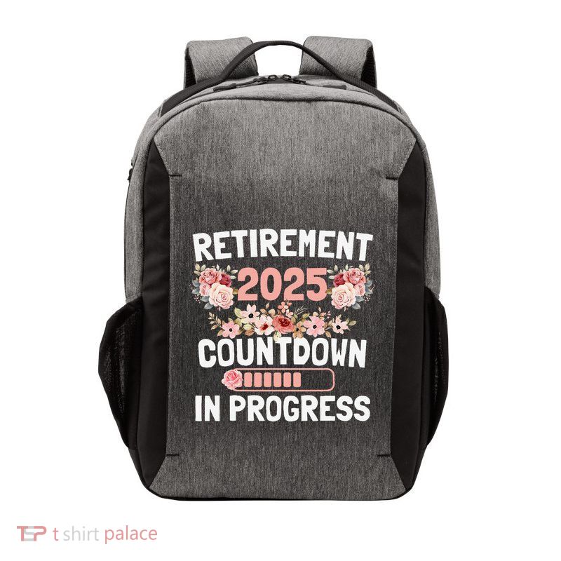 Retirement 2025 Countdown In Progress Funny Flower Women Vector Backpack