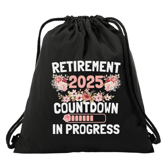 Retirement 2025 Countdown In Progress Drawstring Bag