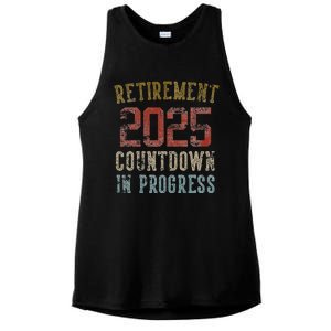 Retirement 2025 Countdown In Progress Retired 2025 Ladies PosiCharge Tri-Blend Wicking Tank